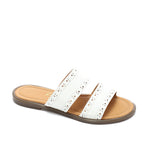 Double-Strapped Leather Slippers