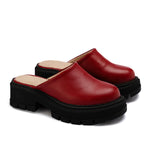 Leather Platform Mules