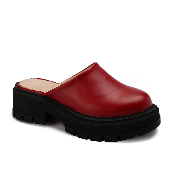 Leather Platform Mules