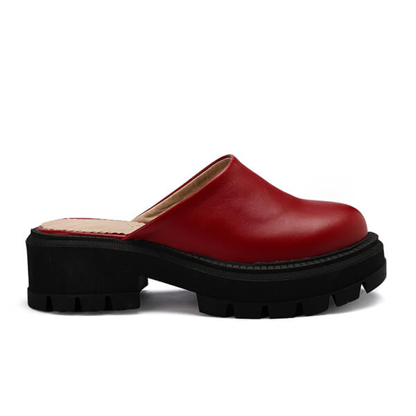 Leather Platform Mules