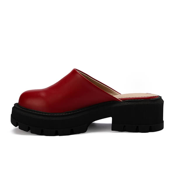 Leather Platform Mules