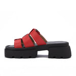 Platform Buckle Slide Sandals