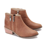 Leather Ankle Boots with Double Zippers