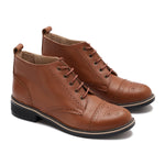 Brogue Ankle Leather Boots