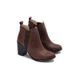 Leather High Heeled Half Boots