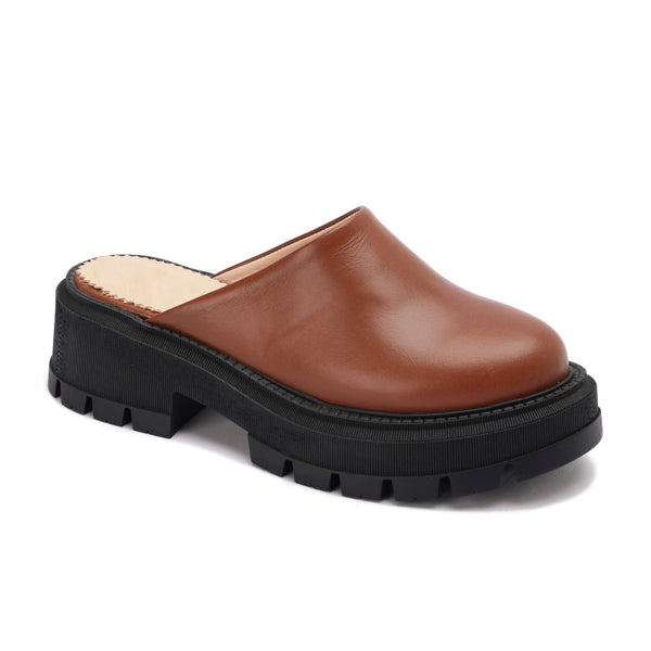 Leather Platform Mules