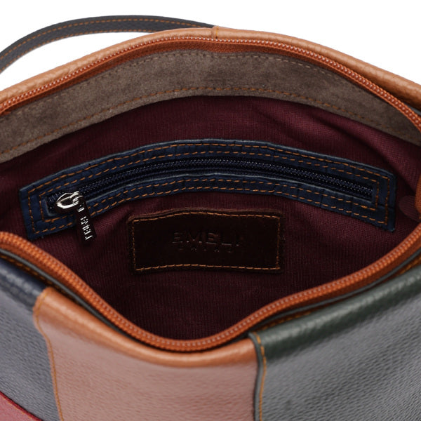 Tara – Multi-Patch Leather Crossbody Bag