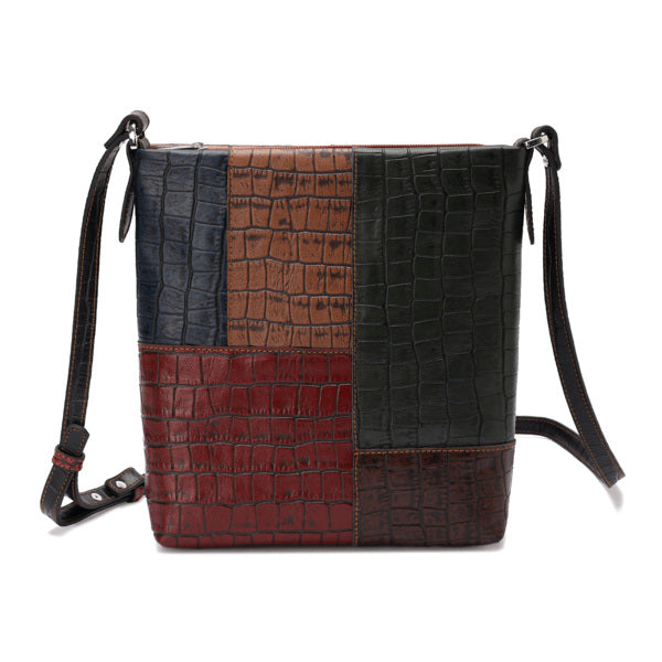 Tara – Multi-Patch Leather Crossbody Bag