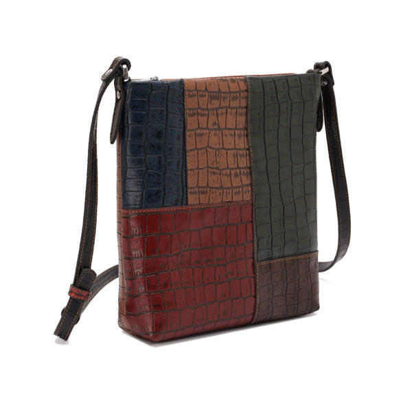 Tara – Multi-Patch Leather Crossbody Bag