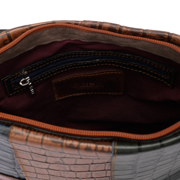 Tara – Multi-Patch Leather Crossbody Bag