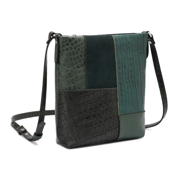 Tara – Multi-Patch Leather Crossbody Bag