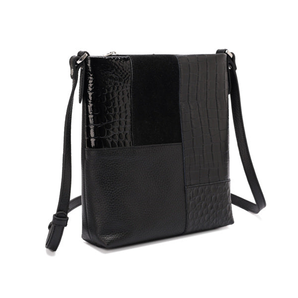 Tara – Multi-Patch Leather Crossbody Bag