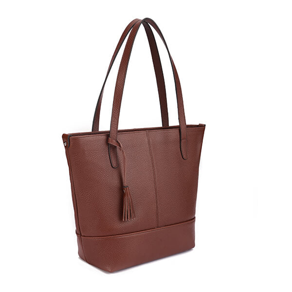 Cyra – Leather Tassel Tote Bag