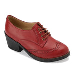 Oxfords Laced Up High Heeled Leather Shoes