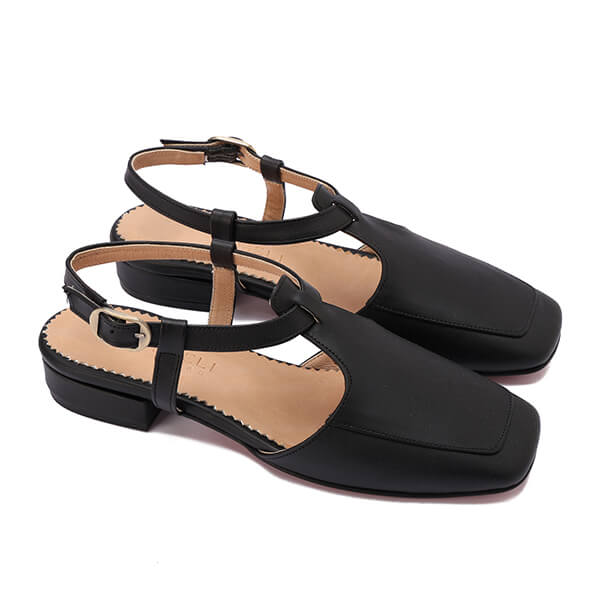 Leather Strapped Slingback Sandals