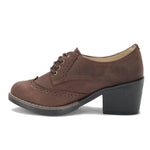 Oxfords Laced Up High Heeled Leather Shoes