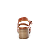 Crisscross Heeled Leather Sandals