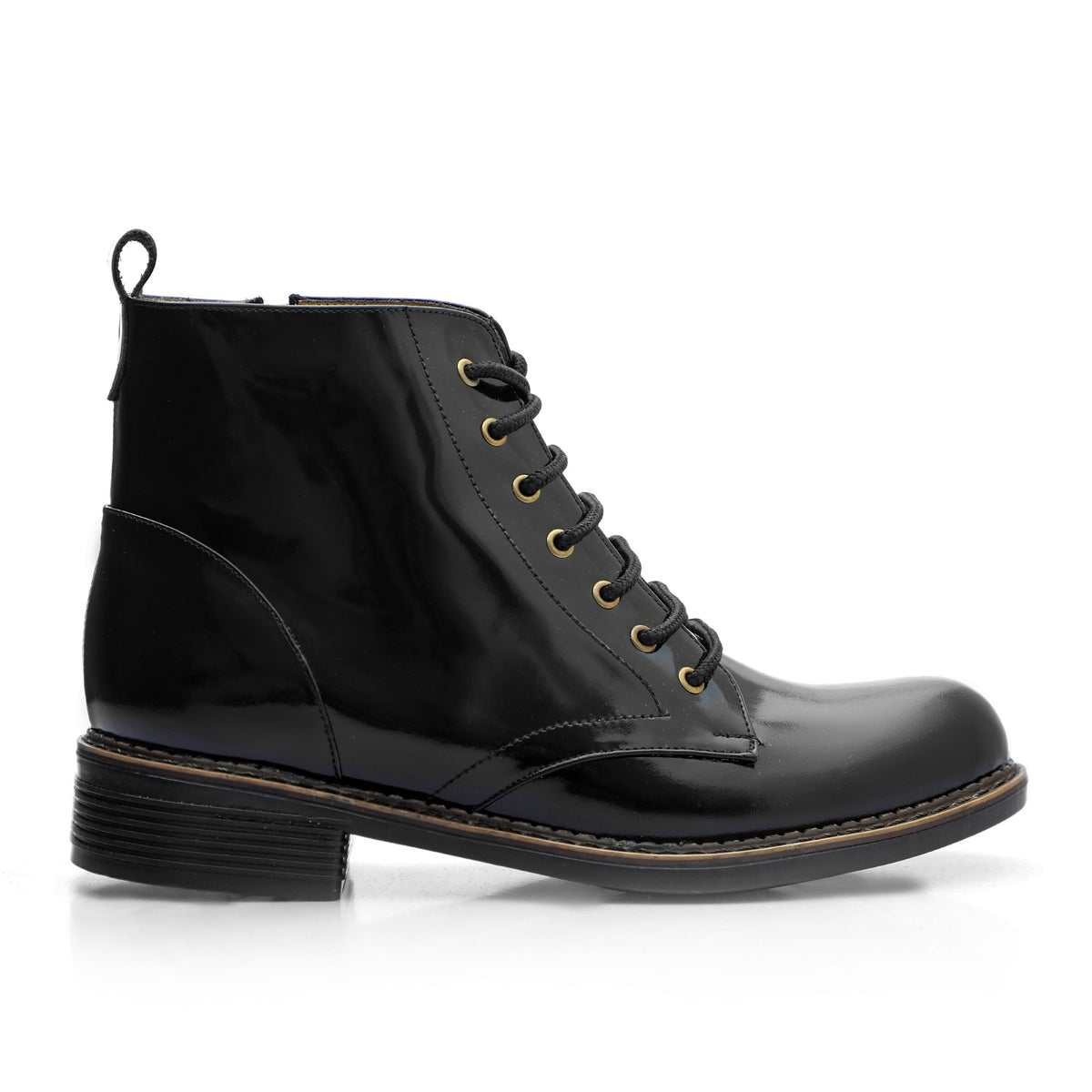 Combat Varnish Leather Boots