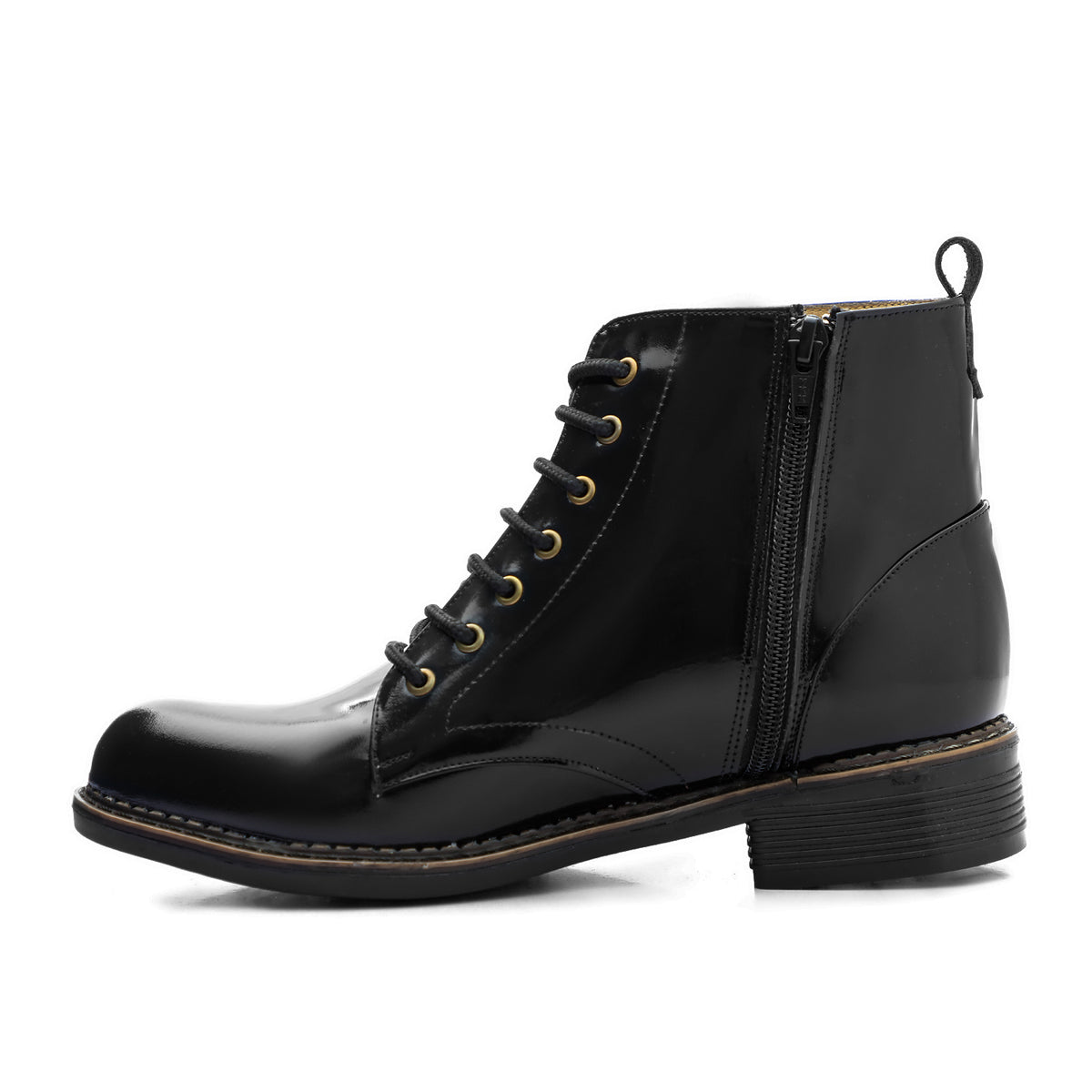 Combat Varnish Leather Boots