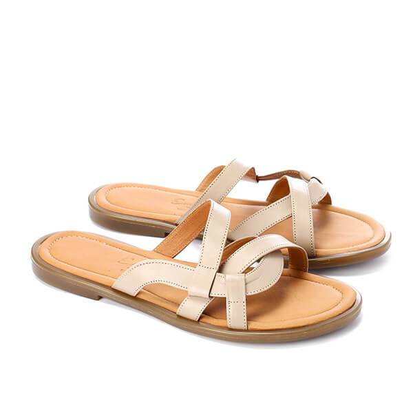 Multi-Strapped Leather Slippers