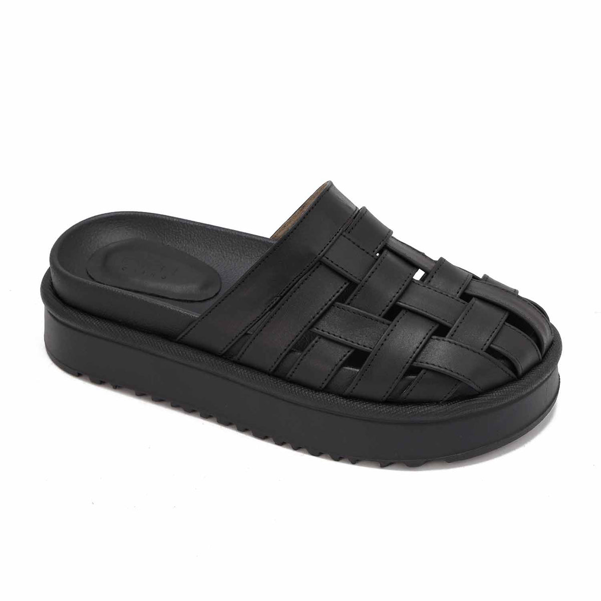 Platform Woven Slides