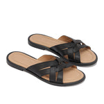 Leather Crisscross Slippers
