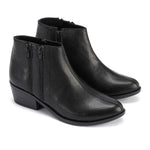 Leather Ankle Boots with Double Zippers