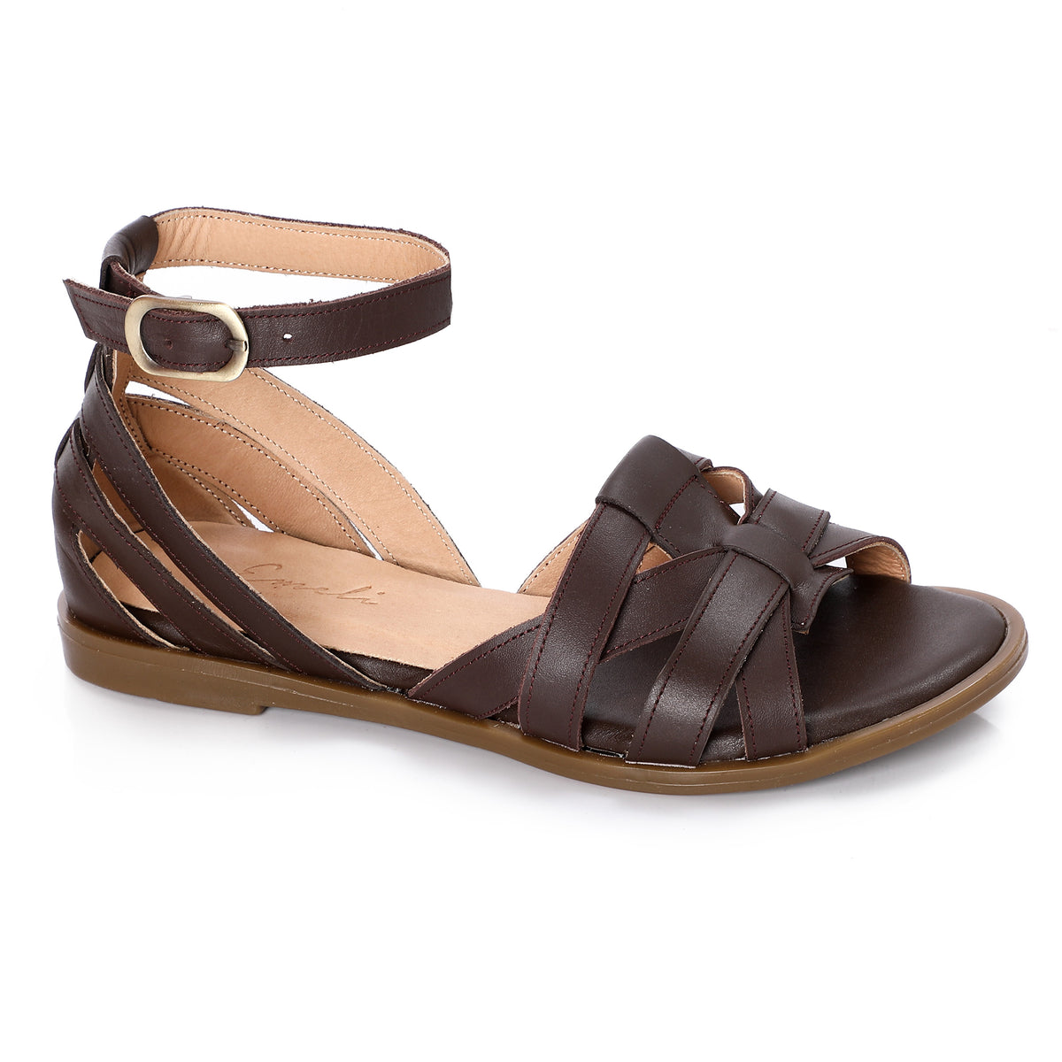 Multi-Strap Multi-Colored Leather Sandals