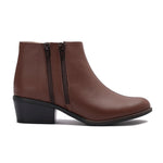 Leather Ankle Boots with Double Zippers