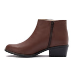 Leather Ankle Boots with Double Zippers