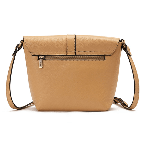 Beige Leather Cross Bag