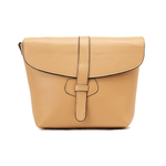 Beige Leather Cross Bag