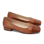 Double Textured Leather Ballet Flats