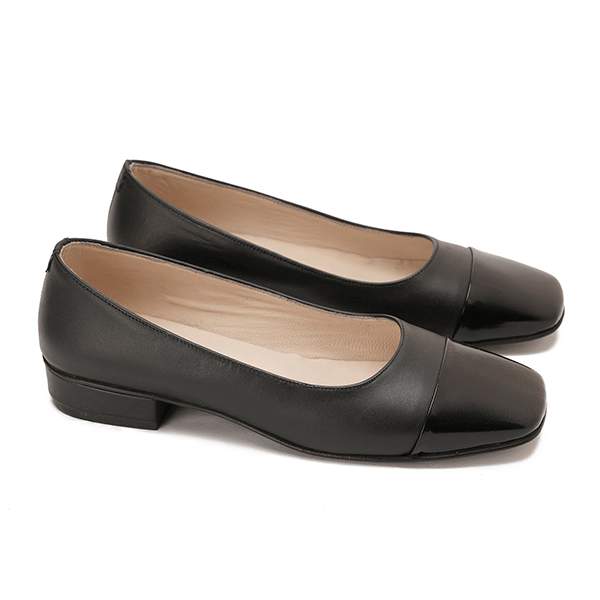 Double Textured Leather Ballet Flats