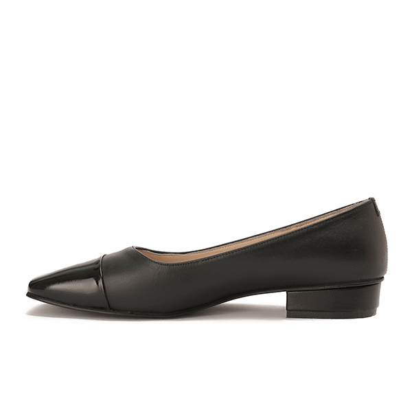 Double Textured Leather Ballet Flats