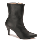 Pointed-Toe Leather Ankle Boots