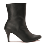 Pointed-Toe Leather Ankle Boots