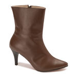 Pointed-Toe Leather Ankle Boots