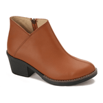 Leather Ankle Boots with Block Heel