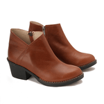 Leather Ankle Boots with Block Heel