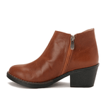 Leather Ankle Boots with Block Heel