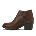 Leather Ankle Boots with Block Heel