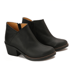 Leather Ankle Boots with Block Heel