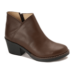 Leather Ankle Boots with Block Heel