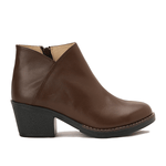 Leather Ankle Boots with Block Heel