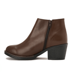 Leather Ankle Boots with Block Heel