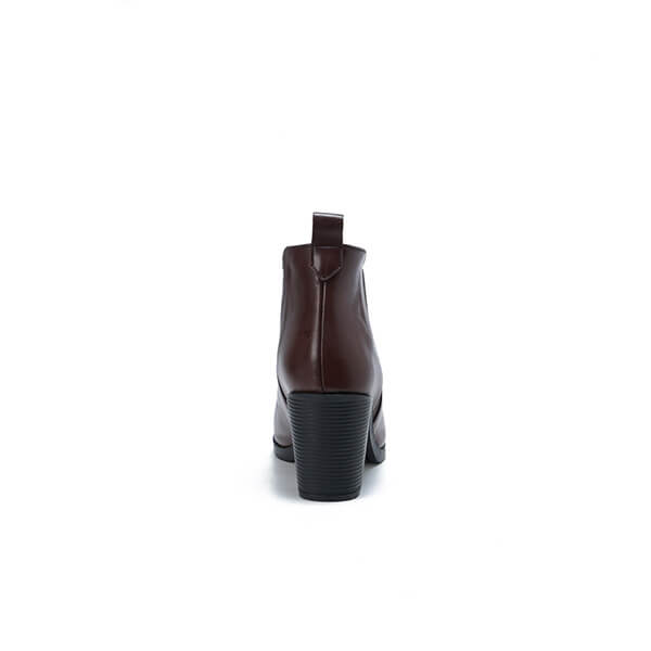 Leather High Heeled Half Boots