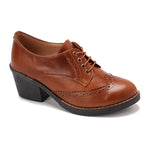 Oxfords Laced Up High Heeled Leather Shoes