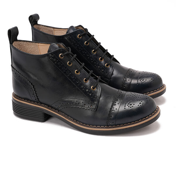 Brogue Ankle Leather Boots