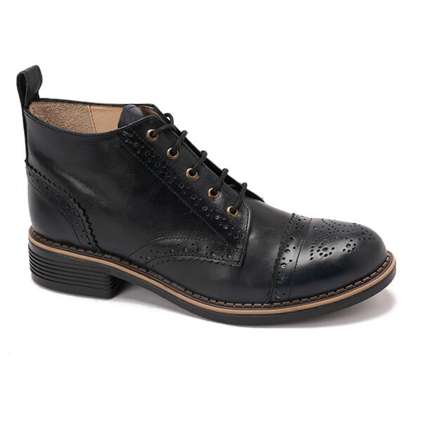 Brogue Ankle Leather Boots